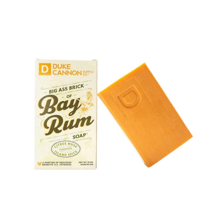 Duke Cannon Bay Rum Soap Bar | Large 10oz Luxury Men's Body Soap | Premium Triple-Milled Bath Bar
