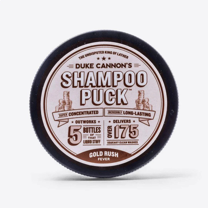Duke Cannon Shampoo Puck – Gold Rush | Solid Bar Shampoo with Argan Oil & Menthol