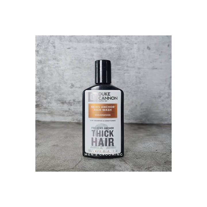 Duke Cannon News Anchor 2-in-1 Hair Wash (Cedarwood) – Premium Formula for Thick, Healthy Hair