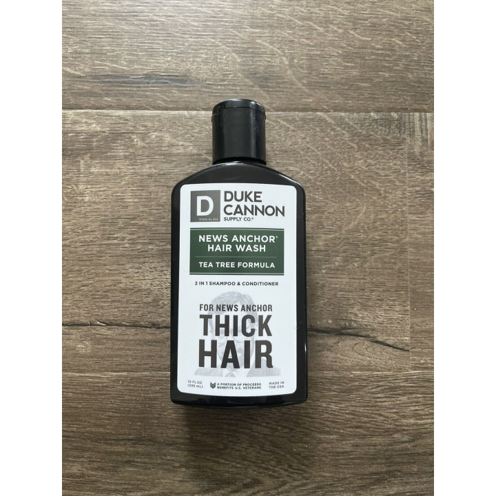 Duke Cannon News Anchor 2-in-1 Hair Wash (Tea Tree Formula) – Strengthen & Condition with Clean Mint Scent