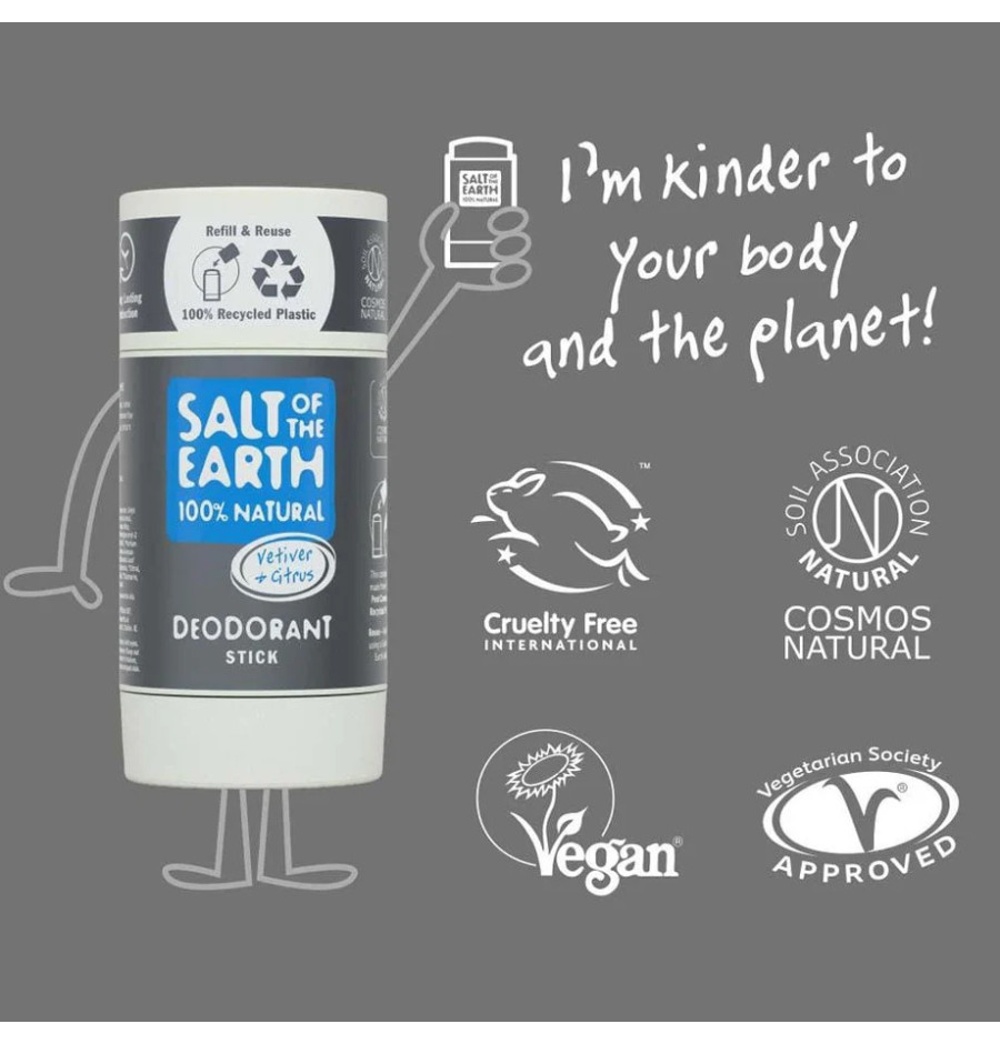 Salt of the Earth Natural Deodorant Stick – Vetiver & Citrus